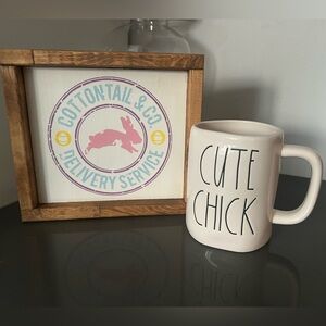 Rae Dunn “Cute Chick”  Mug with bonus sign
